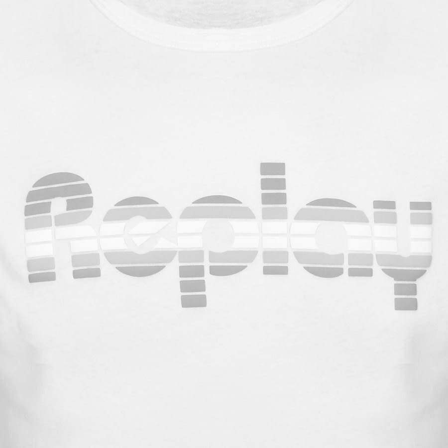 Alternative Image for ProductReplay Crew Neck Logo Sweatshirt White3